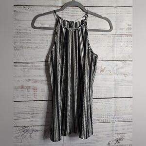 Violet & Claire Striped Black & White Tank Top Womans Size Small